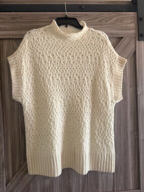 New a.n.a Cable Knit Short-Sleeve Pullover
